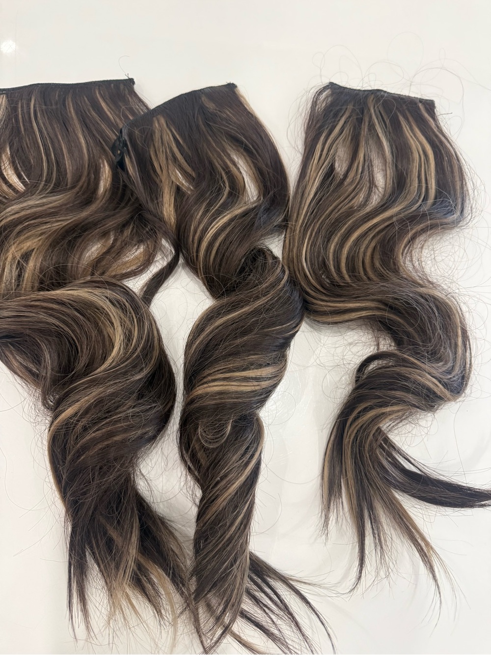 Amazon Women Hair Dark Brown with Blonde Highlights Clip-In Extensions